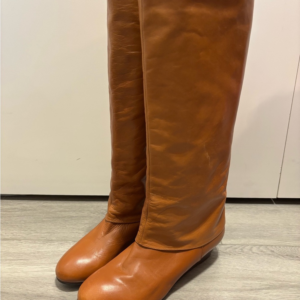 Elegant Brown Leather Heeled Boots